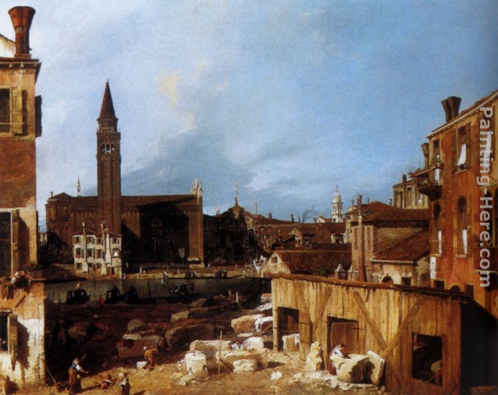 Stonemason's Yard painting - Canaletto Stonemason's Yard art painting